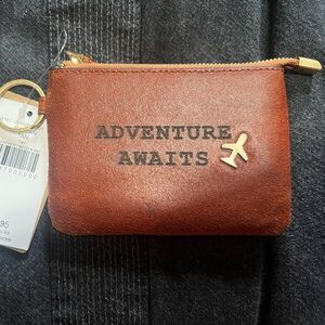 Brown Leather Adventure Awaits Keychain Wallet